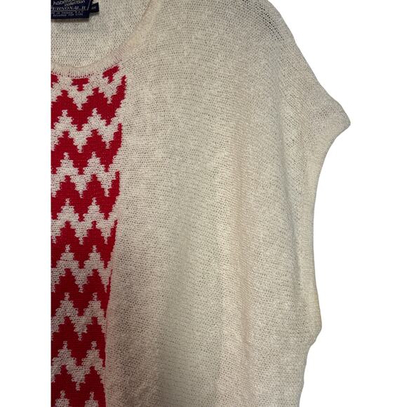 Vintage Knit‎ Red White Geometric Coogi Like Designer 1980s 70s Sweater Vest - Picture 4 of 10